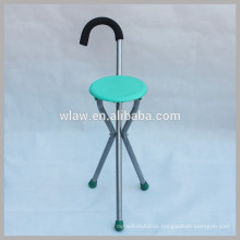 Folding cane chair walking stick with stool